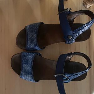 Dansko Shoes | New Dansko Debby Full Grain Raffia Cobalt Sandals